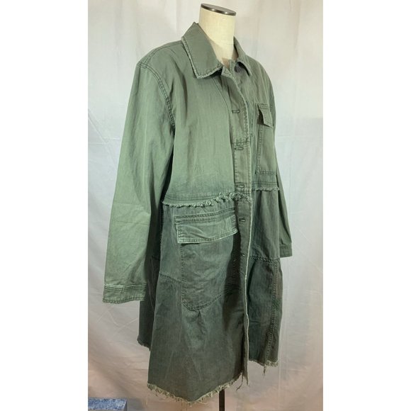 Free People Jackets & Blazers - Free People Forever Free Tiered Jacket Olive Green Size L NWOT